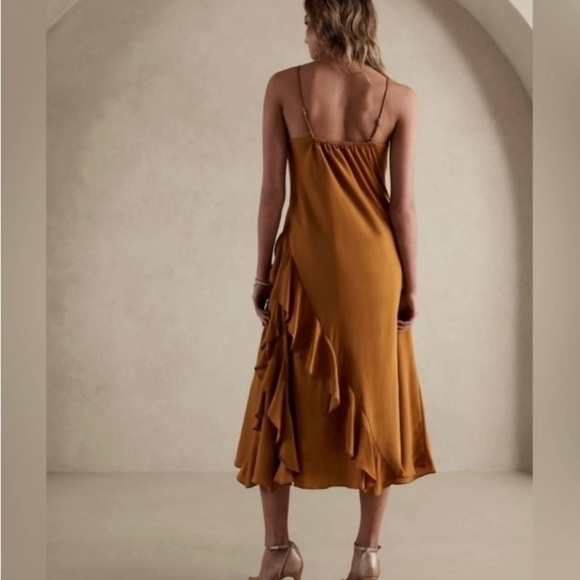 BANANA REPUBLIC Golden Ruffle Dress NWT - Picture 2 of 7